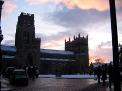 Durham cathedral at sunset